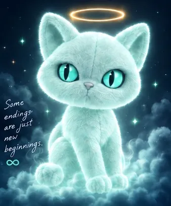 Ghost cat with halo