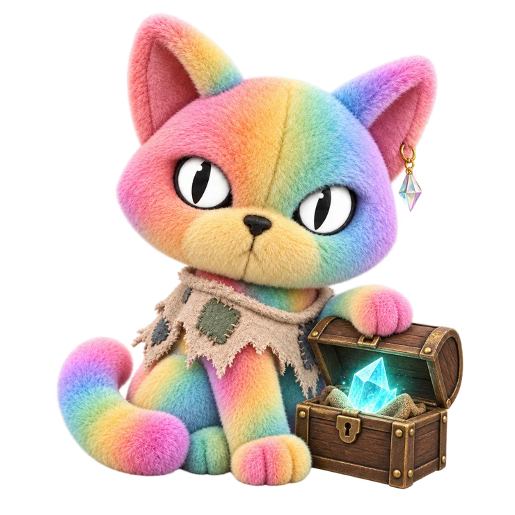Reveal & Stake: a plush collection cat with themed accessories
